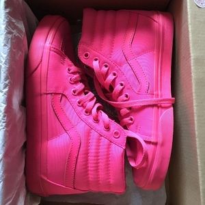 Neon Pink high top Vans